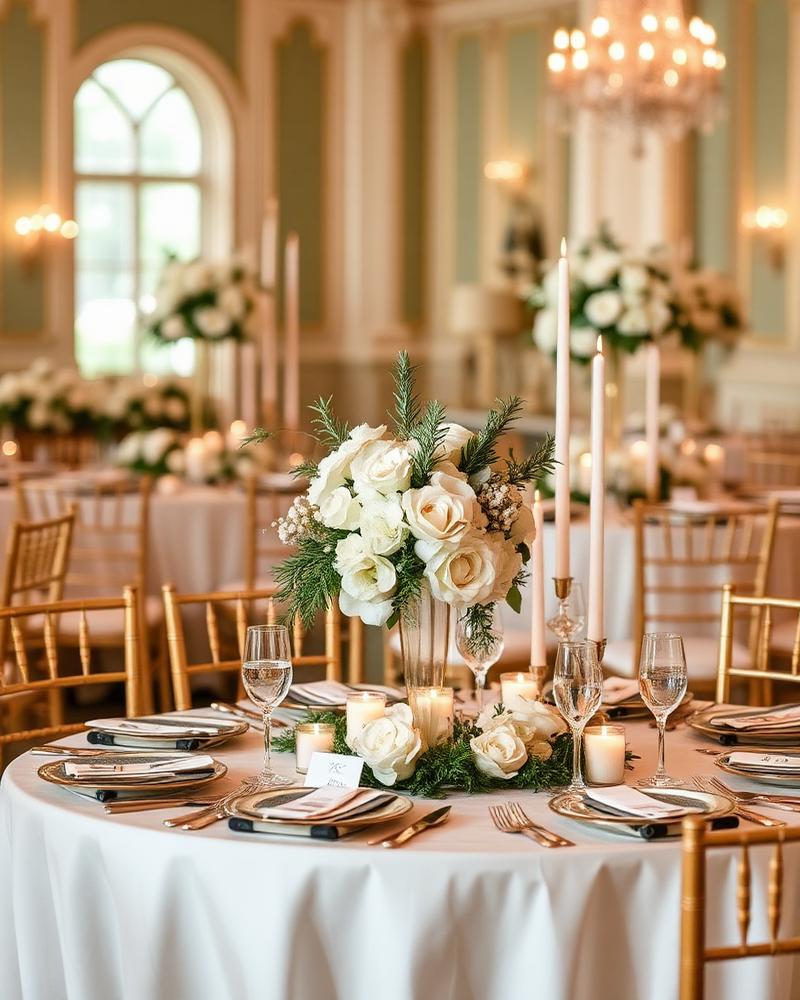 Elegant event design and décor with floral arrangements for weddings and corporate events